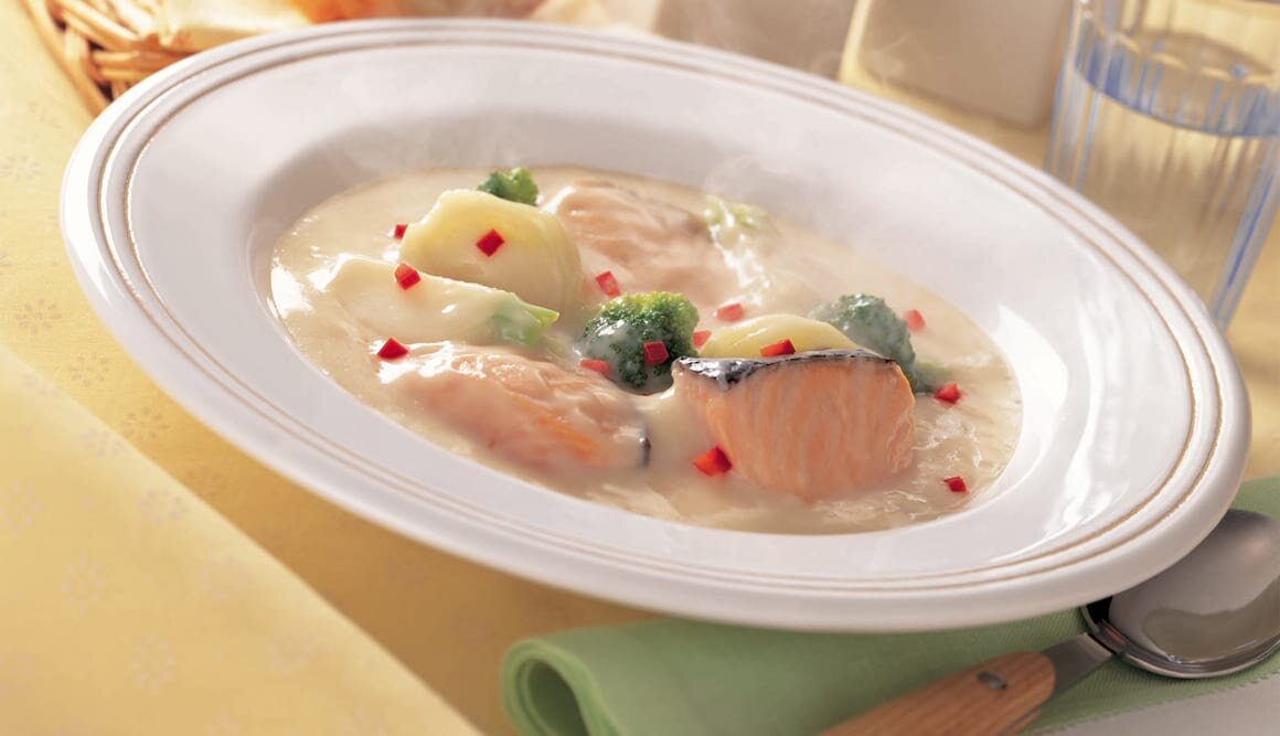 ノルウェーサーモンの和風シチュー