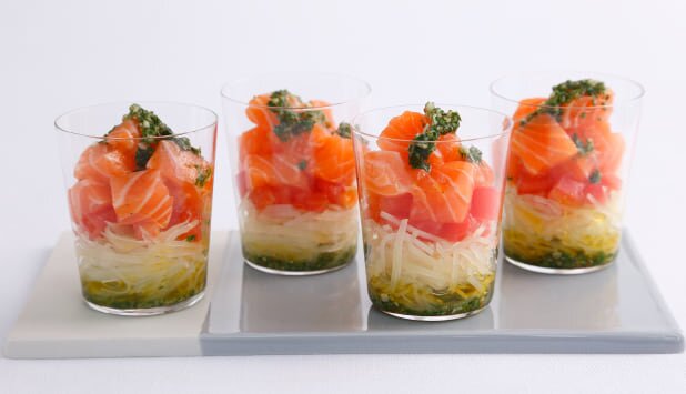 サーモンとポテトのパセリソース