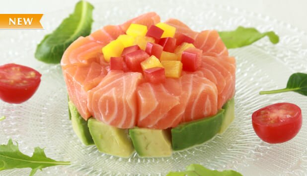 アボカドとノルウェーサーモンの軽い前菜