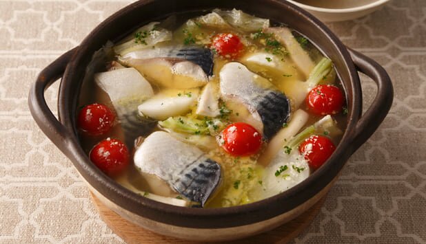 塩さばの塩バター鍋