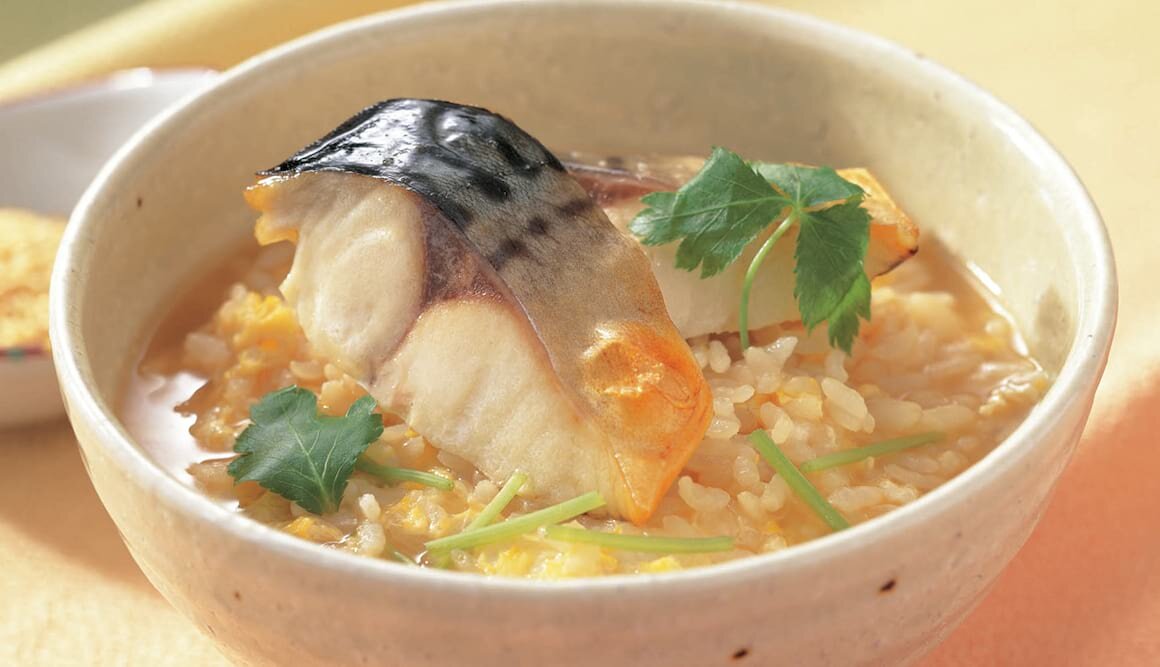 ノルウェー塩さばと卵の雑炊