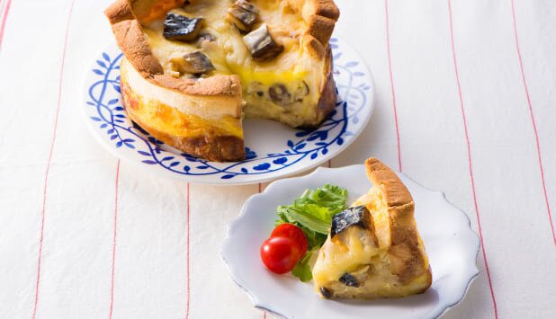 食パンでつくるノルウェー塩さばの秋キッシュ