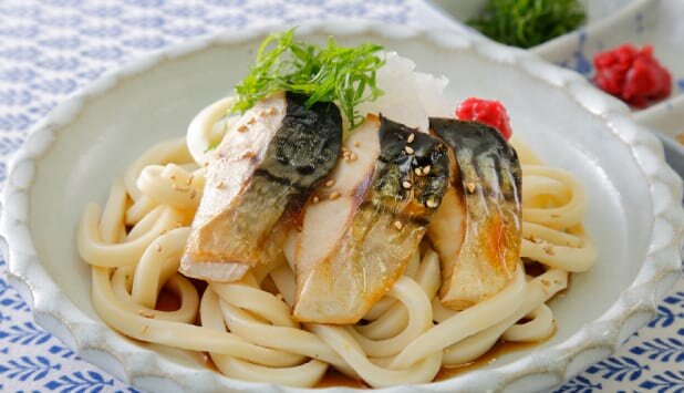 ノルウェー塩さばでさっぱりうどん