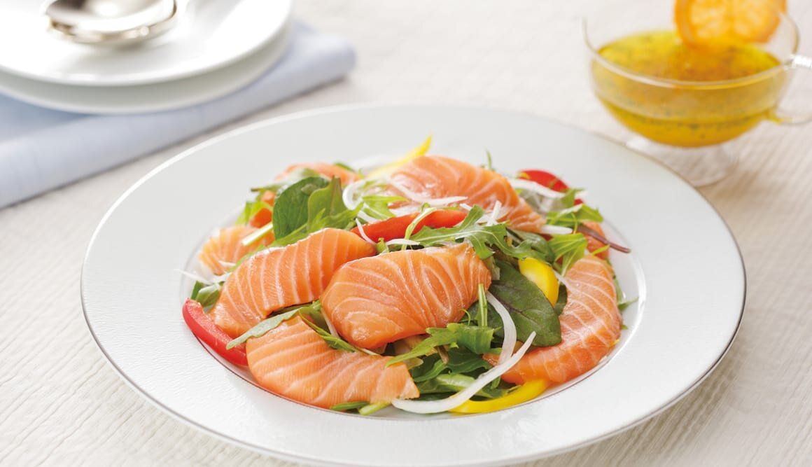 ノルウェーサーモンのオレンジソース